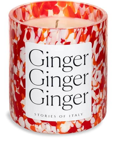 Stories Of Italy Macchia Su Macchia Ginger Scented Candle In Red & Orange & Ivory