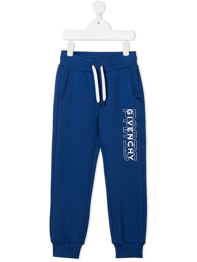 Givenchy Teen Logo-print Track Trousers In Blue