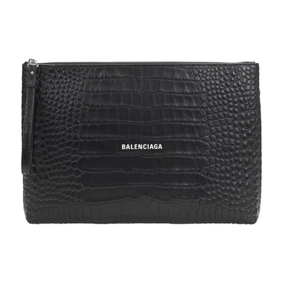 Balenciaga Straped Sport Wallet In Black
