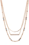Kendra Scott Addison Layered Necklace In Rose Gold Metal