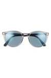 Persol 52mm Round Sunglasses In Clear Grey