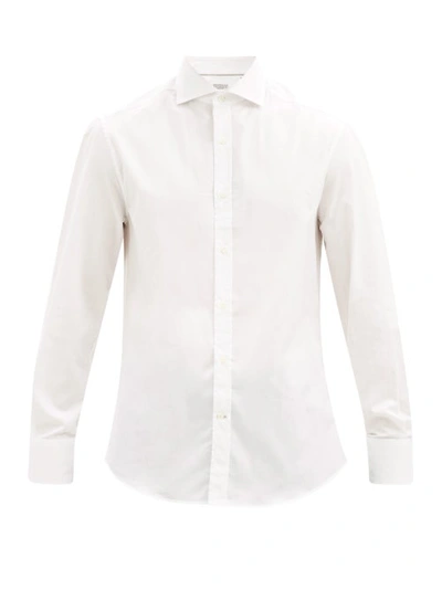 Brunello Cucinelli Cotton-poplin Shirt In White
