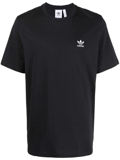 Adidas Originals Embroidered-logo Cotton T-shirt In Black