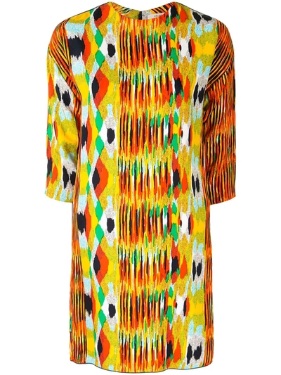 Pre-owned Celine  Abstract Print Shift Dress In Multicolour