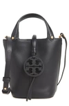 Tory Burch Mini Miller Leather Bucket Bag In Black