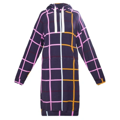 Tomcsanyi Parad Hooded Sweatshirt Dress 'checked' In Multicolour
