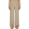 The Row Ole Silk-satin Straight-leg Pants In Warm Taupe