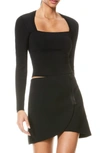 Alice And Olivia Alice + Olivia Ricarda Square Neck Top In Black