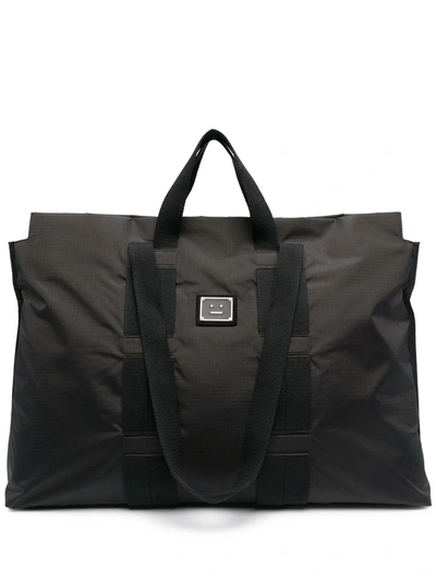 Acne Studios Logo-appliquéd Nylon-ripstop Tote Bag In Black