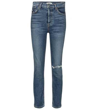 Grlfrnd Reed High-rise Cropped Skinny Jeans In Blue
