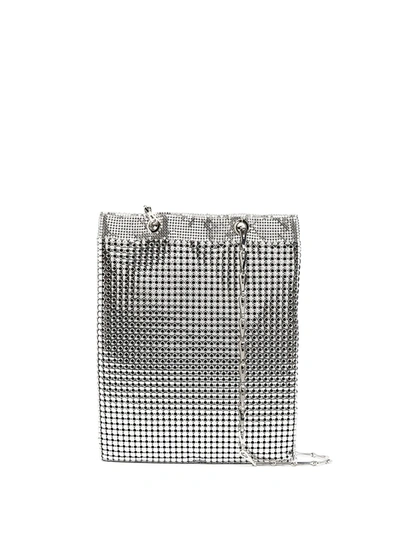 Rabanne Geometric Metallic Crossbody Bag In Grey