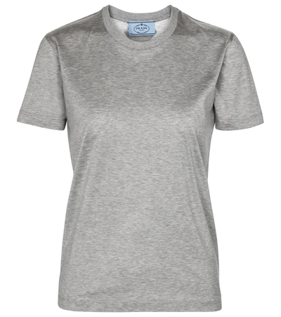 Prada Set Of Three Cotton Jersey T-shirts In Grey