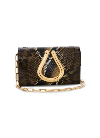 St John Elephant Water Snake Mini Loop Handbag In Brown Multi