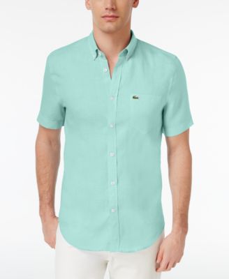 Linen Short-sleeve Shirt In Eden Green 