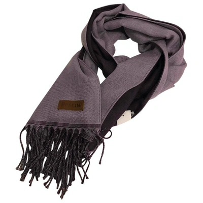 Pre-owned Pollini Wool Scarf In Purple