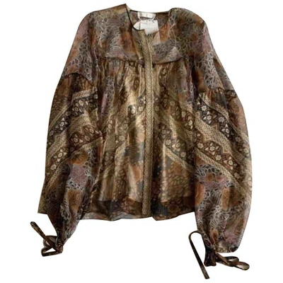 Pre-owned Chloé Silk Tunic In Brown