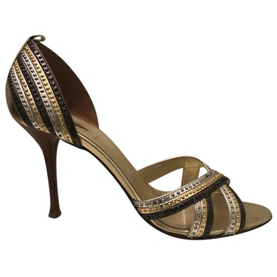 Pre-owned Le Silla Leather Heels In Gold