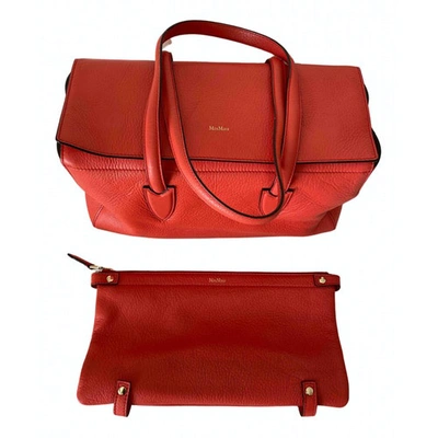 Pre-owned Max Mara Leather Handbag In Orange