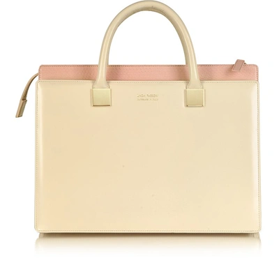 Linda Farrow Handbags Anniversary Ayers And Leather Tote In Beige,pink