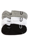 Calvin Klein 3-pack Micro Cushion No-show Socks In Grey Heather/white/black