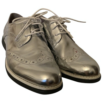 Pre-owned Cole Haan Leather Trainers In Silver