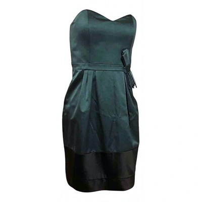 Pre-owned Paule Ka Silk Mid-length Dress In Turquoise