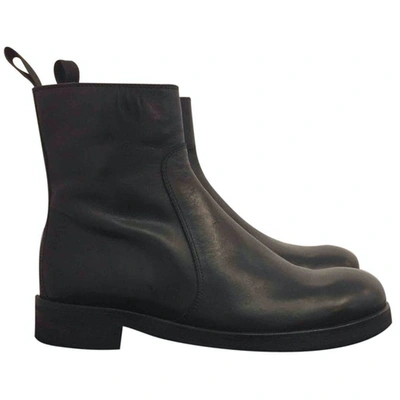 Pre-owned Hope Leather Boots In Black