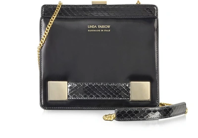 Linda Farrow Handbags Anniversary Black Ayers And Leather Shoulder Bag