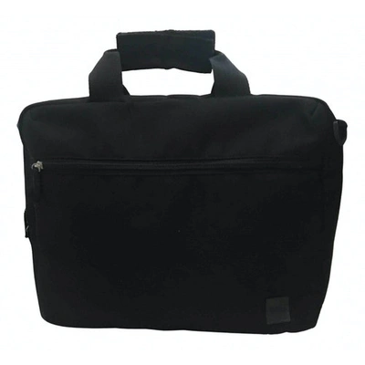 Pre-owned Hugo Boss Cloth Backpack In Black