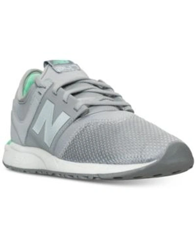 New Balance Women's 247 Casual Sneakers From Finish Line In Silver Mink/vivid Jade