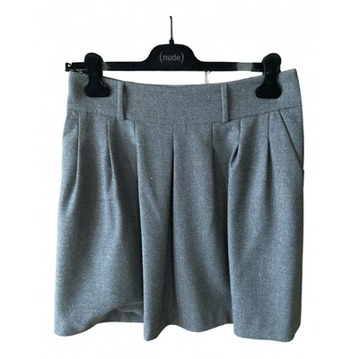 Pre-owned Peserico Wool Mini Skirt In Grey