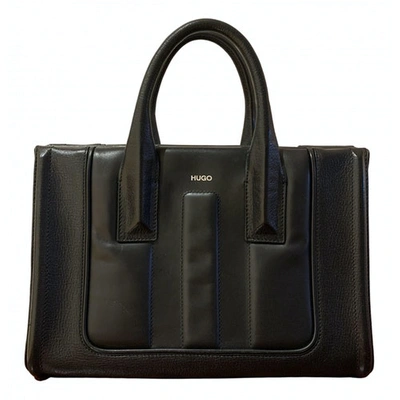 Pre-owned Hugo Boss Leather Handbag In Black