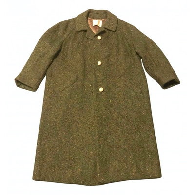 Pre-owned Saks Fifth Avenue Green Wool Coat