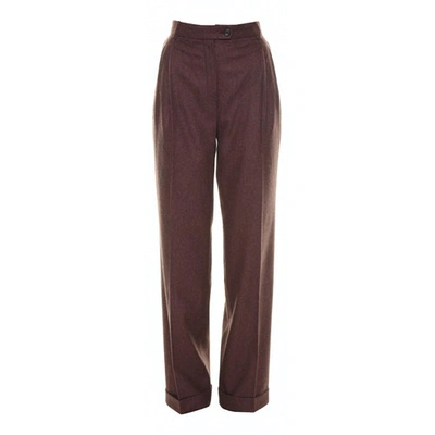 Pre-owned Malo Wool Large Pants In Burgundy