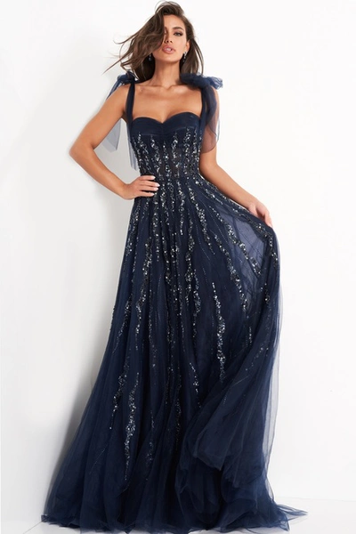 Jovani Sweetheart Neck Maxi Evening Gown
