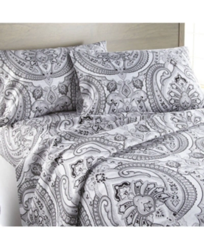 Southshore Fine Linens Classic Paisley Ultra-soft 4-piece Sheet Set Bedding In Black