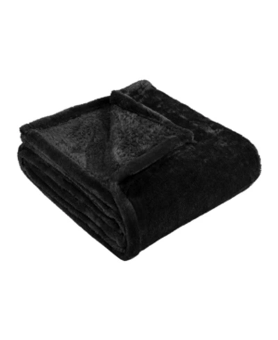 Superior Wrinkle Resistant Plush Fleece Blanket, King In Black