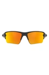 Oakley Flak 2.0 Xl 59mm Polarized Sport Wrap Sunglasses In Polished Black/ Prizm Ruby