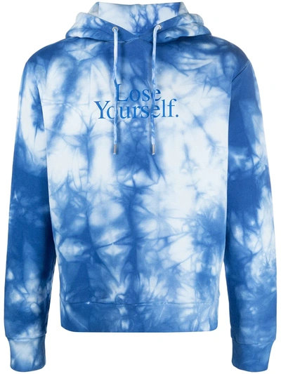 Rabanne Lose Yourself-print Tie-dye Cotton Sweatshirt In Blue