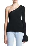 Theory One-shoulder Sweater In Black