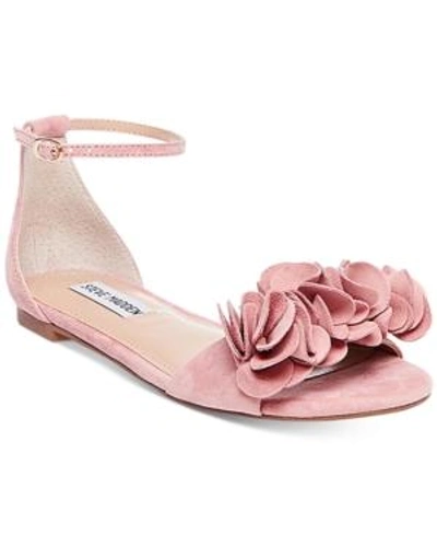 Steve Madden Women's Dorothy Two-piece Ruffle Sandals In Pink Suede
