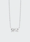 Suzanne Kalan Shimmer Small 18ct White-gold, 0.27ct Baguette-cut Diamond And 0.06ct Brilliant-cut Diamond Necklace In Silver