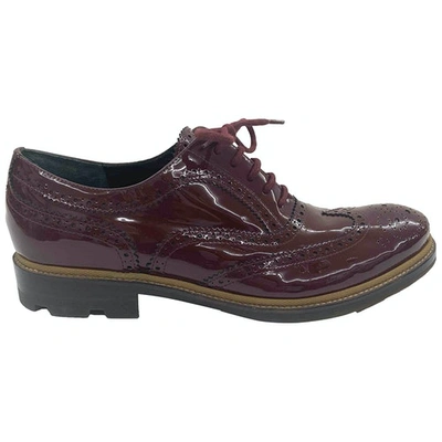 Pre-owned Jil Sander Patent Leather Lace Ups In Burgundy