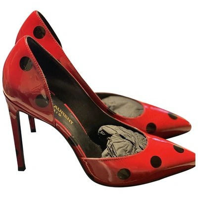Pre-owned Saint Laurent D'orsay Patent Leather Heels In Red