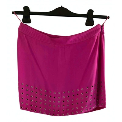 Pre-owned Versace Silk Mini Skirt In Pink
