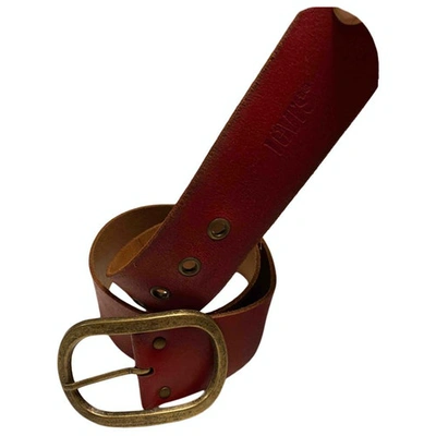 Pre-owned Levi's Leather Belt In Burgundy