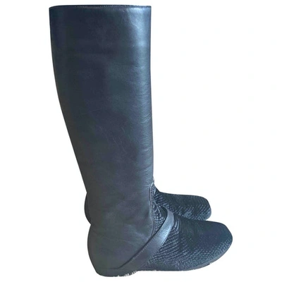 Pre-owned Newbark Leather Riding Boots In Black