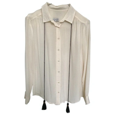 Pre-owned Claudie Pierlot Silk Shirt In Ecru
