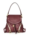 See By Chloé See By Chloe Olga Large Leather Backpack In Grenat/gold