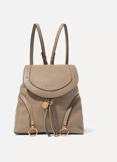 See By Chloé Olga Medium Textured-leather Backpack In Motty Grey